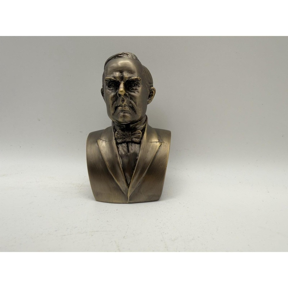 William McKinley Bust Bronze Tone Presidential Statue Figurine 3" Shelf Decor